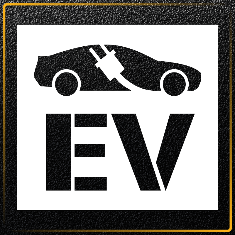 EV Plug-in symbol with text - 35 inch